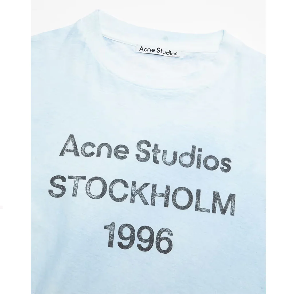 Acne Studios Stockholm Logo T-Shirt Relaxed Fit Blue - Image 2