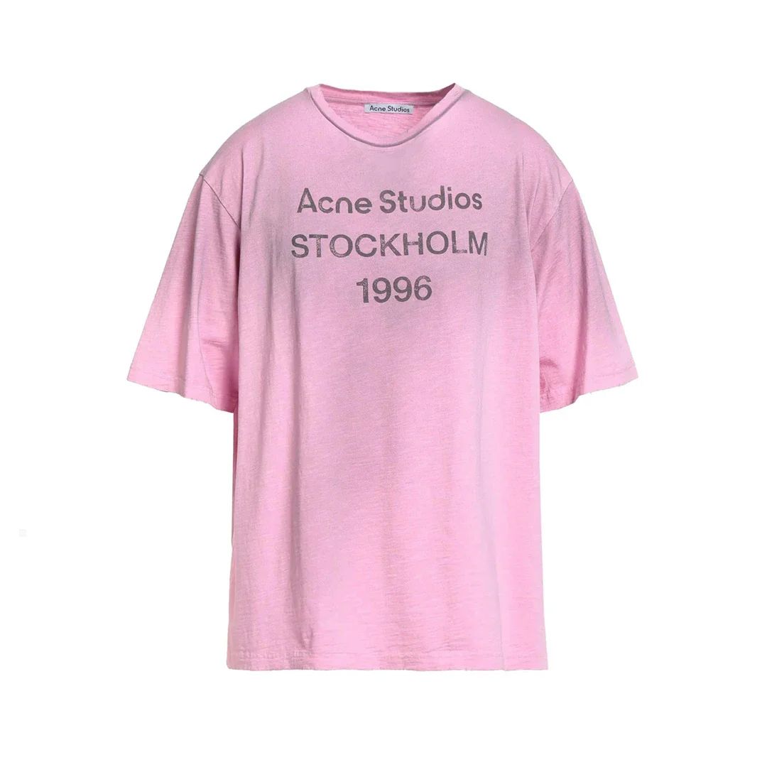 Acne Studios Stockholm Logo T-Shirt Relaxed Fit Pink