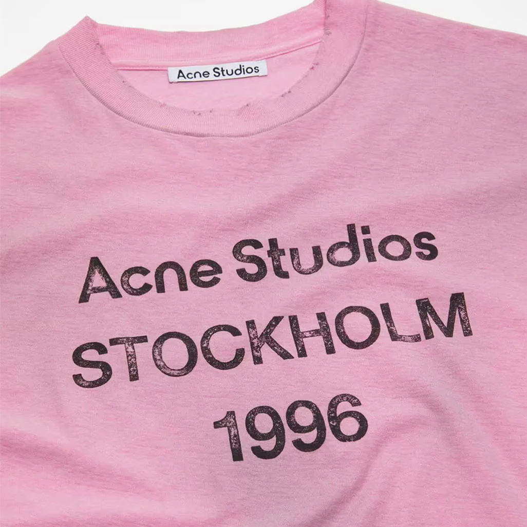 Acne Studios Stockholm Logo T-Shirt Relaxed Fit Pink - Image 3
