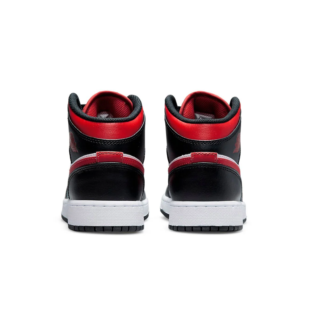 Air Jordan 1 Mid Black Fire Red GS - Image 5