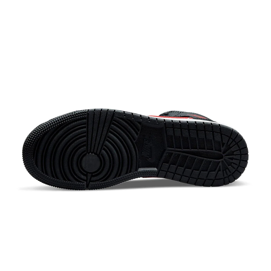 Air Jordan 1 Mid Black Fire Red GS - Image 6