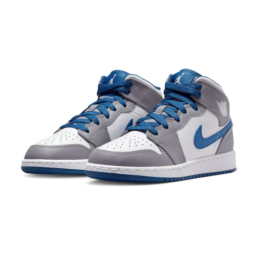 Air Jordan 1 Mid GS Cement True Blue - Image 2