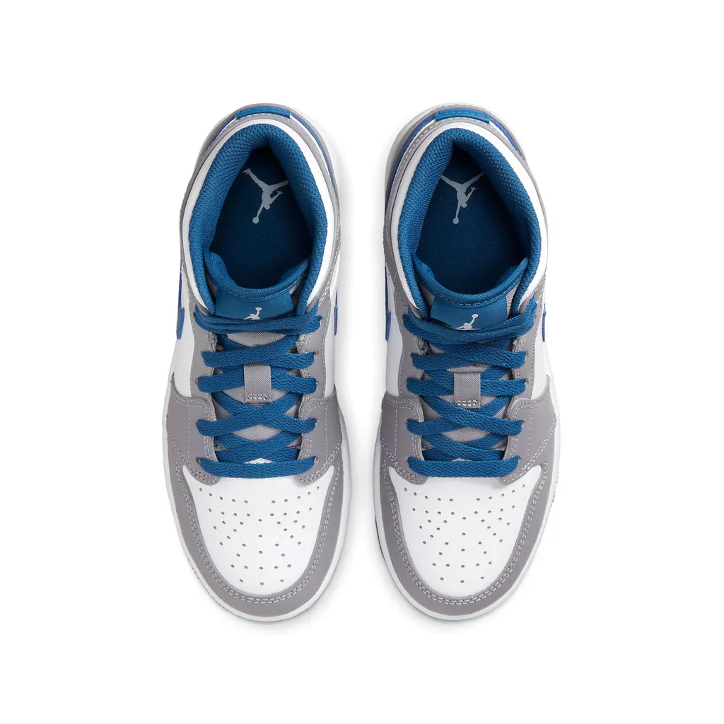 Air Jordan 1 Mid GS Cement True Blue - Image 3