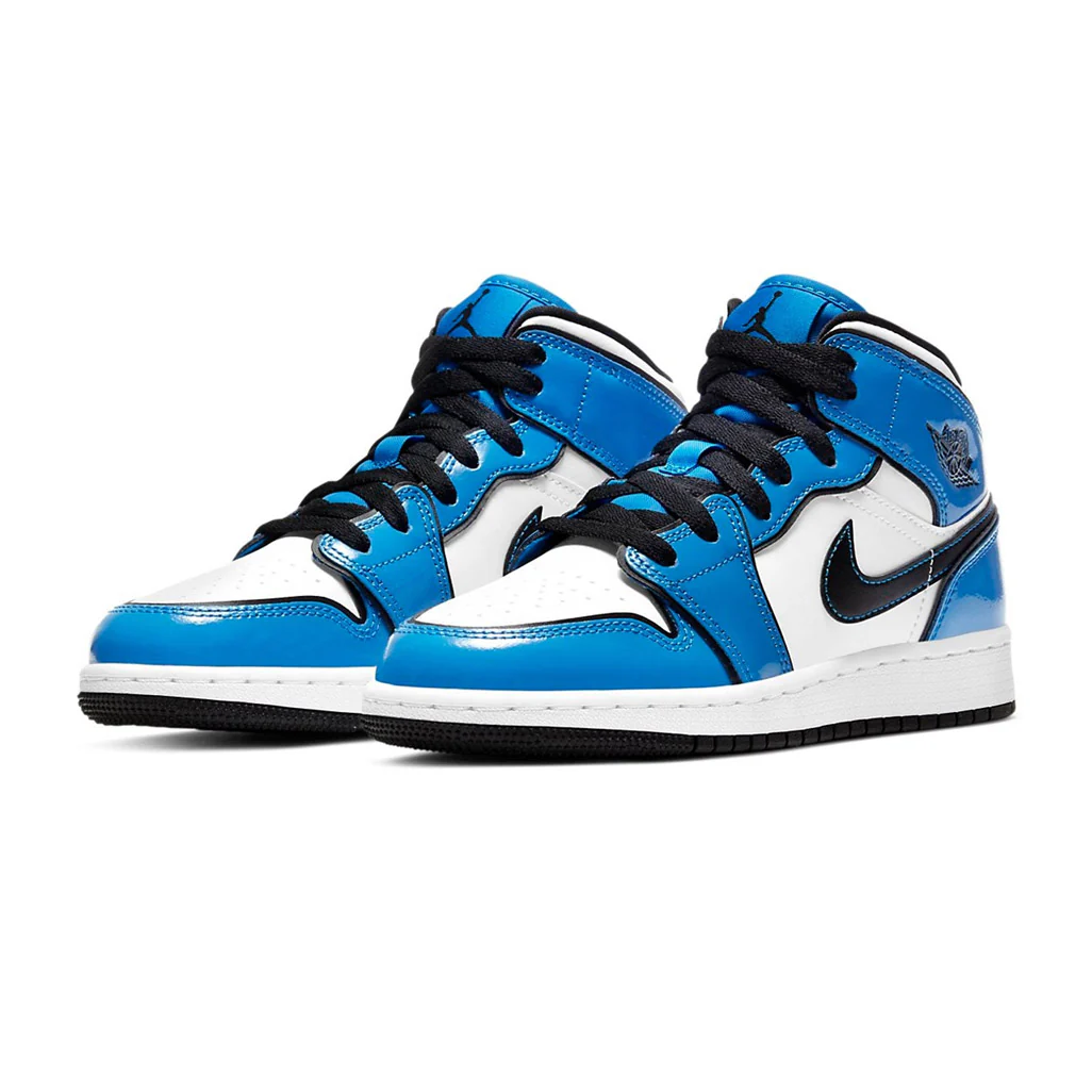 Air Jordan 1 Mid Signal Blue GS - Image 2