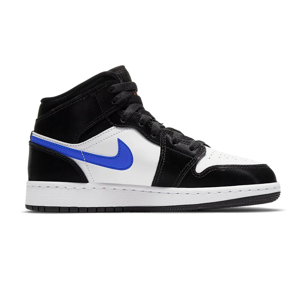 Air Jordan 1 Mid White Black Racer Blue GS - Image 2