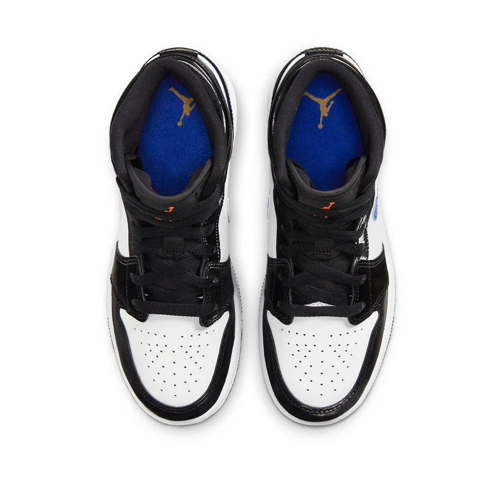 Air Jordan 1 Mid White Black Racer Blue GS - Image 4