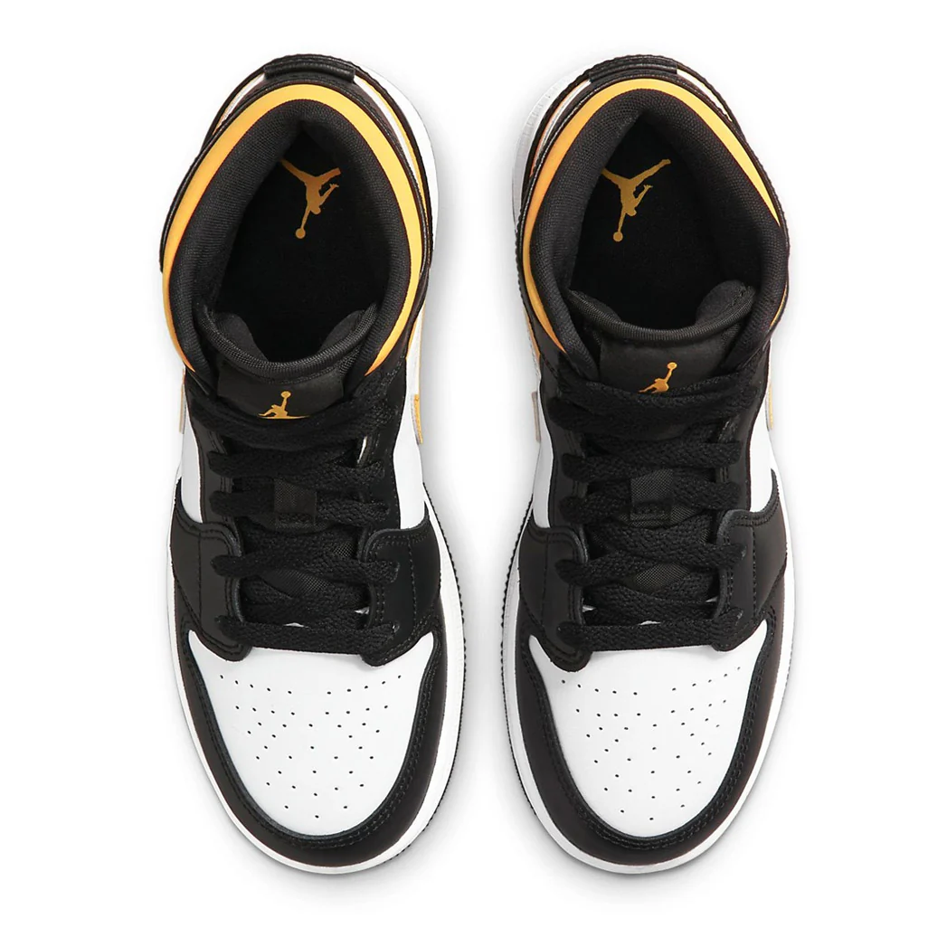 Air Jordan 1 Mid White Pollen Black GS - Image 4