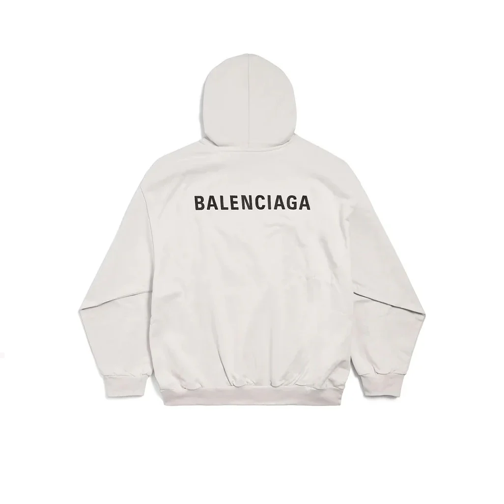 Balenciaga New Back Medium Fit Hoodie – Off White - Image 2