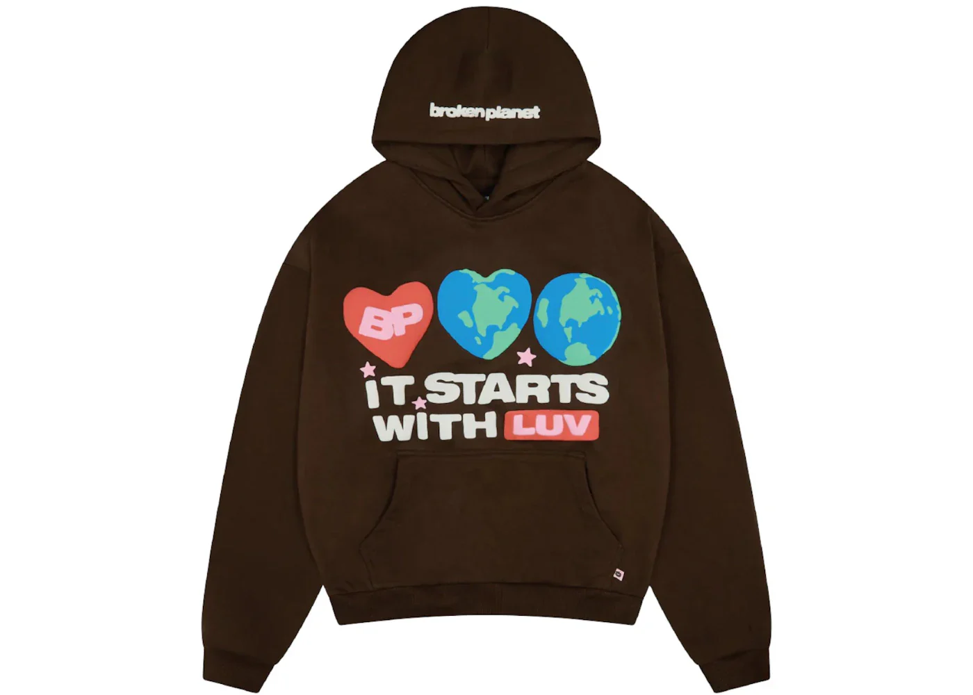 Broken Planet It Starts With Luv Hoodie Mocha Brown - Image 2