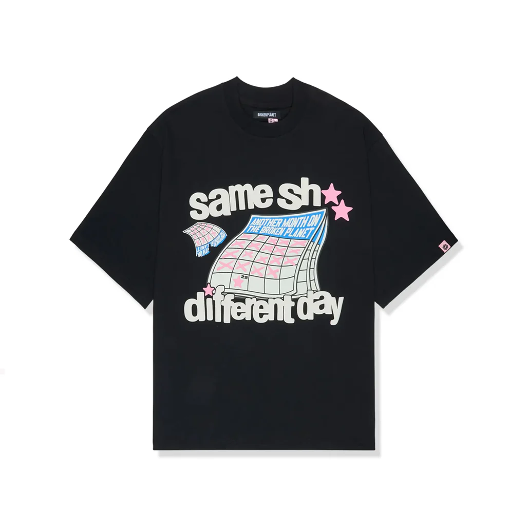 Broken Planet Market Different Day T Shirt Midnight Black