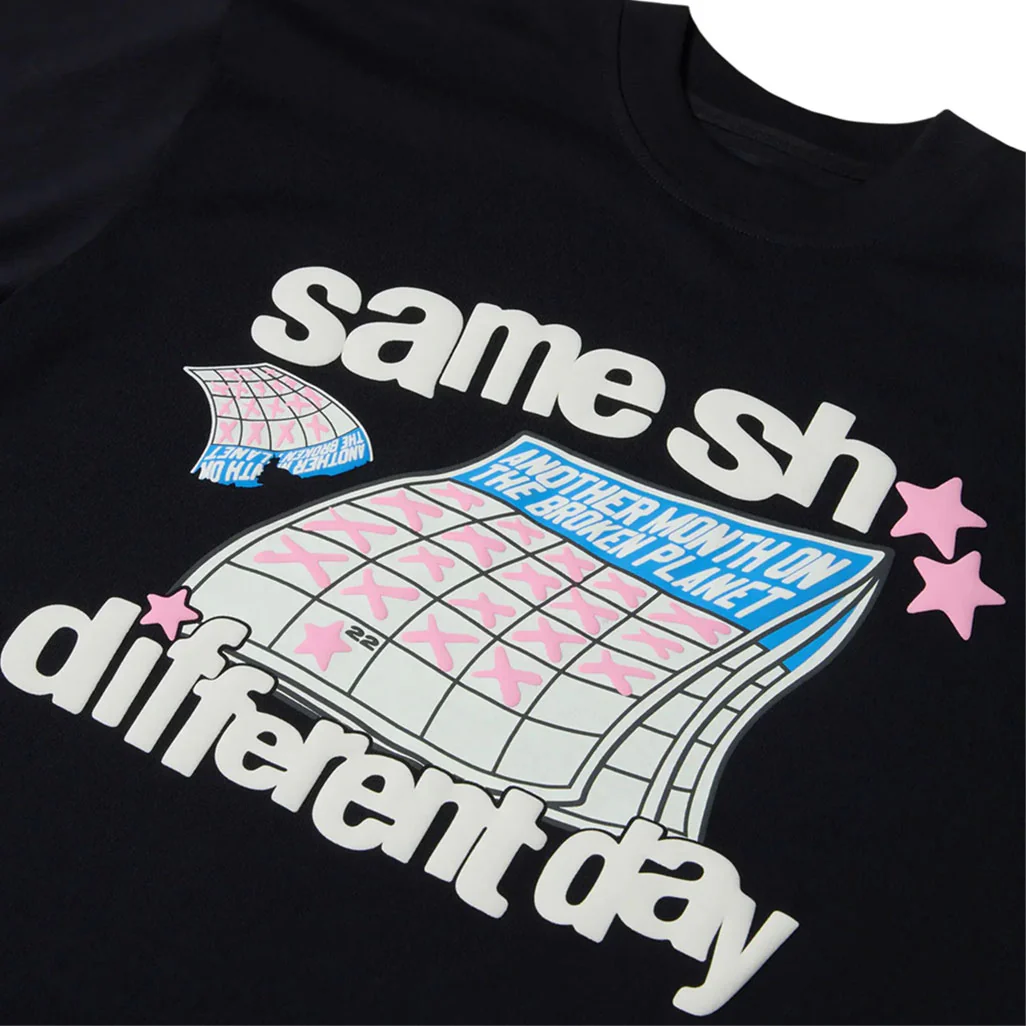 Broken Planet Market Different Day T Shirt Midnight Black - Image 4