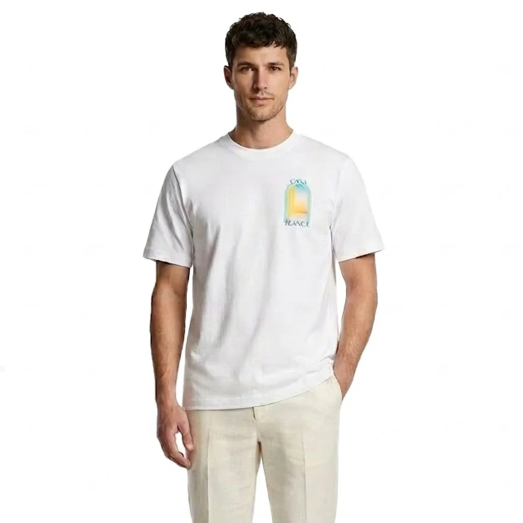 Casablanca l'arche colore blue print regular fit cotton t-shirt - Image 3