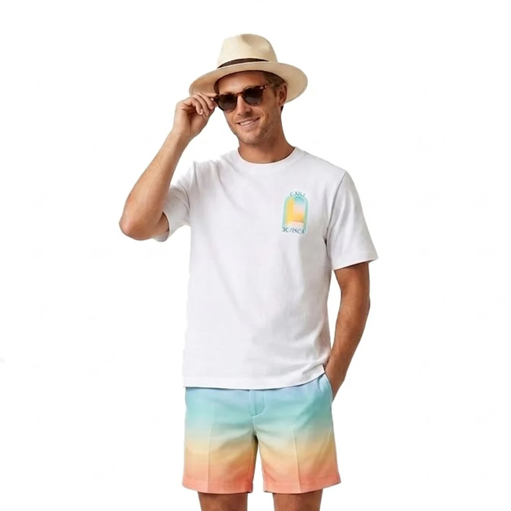 Casablanca l'arche colore blue print regular fit cotton t-shirt - Image 4