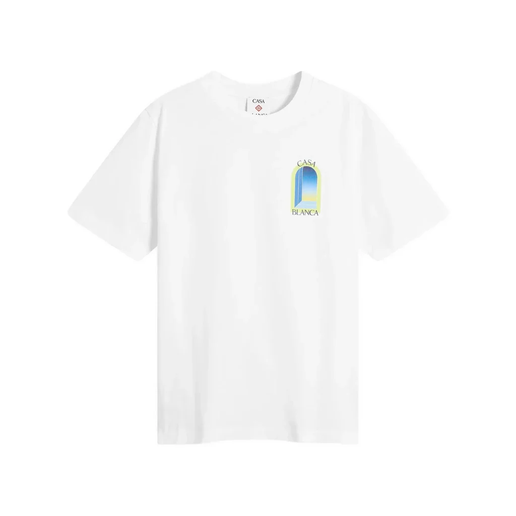 Casablanca White & Lime Arches Short Sleeve T-Shirt