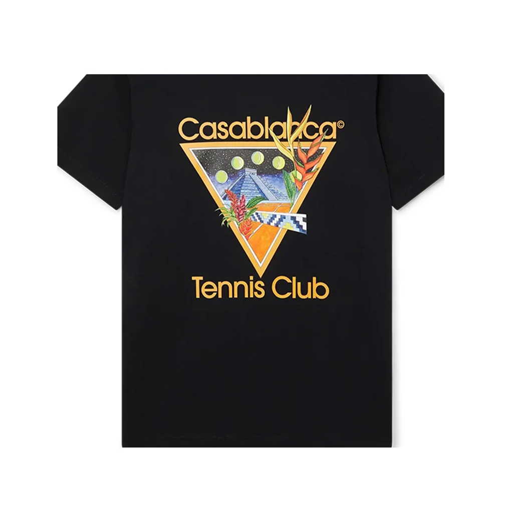 Casablanca T Shirt Tennis Club Icon Black - Image 3