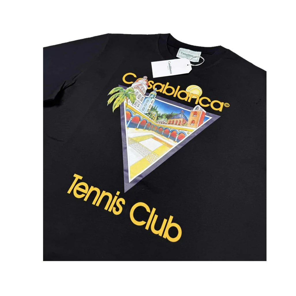 Casablanca T Shirt Tennis Club Icon Black - Image 4