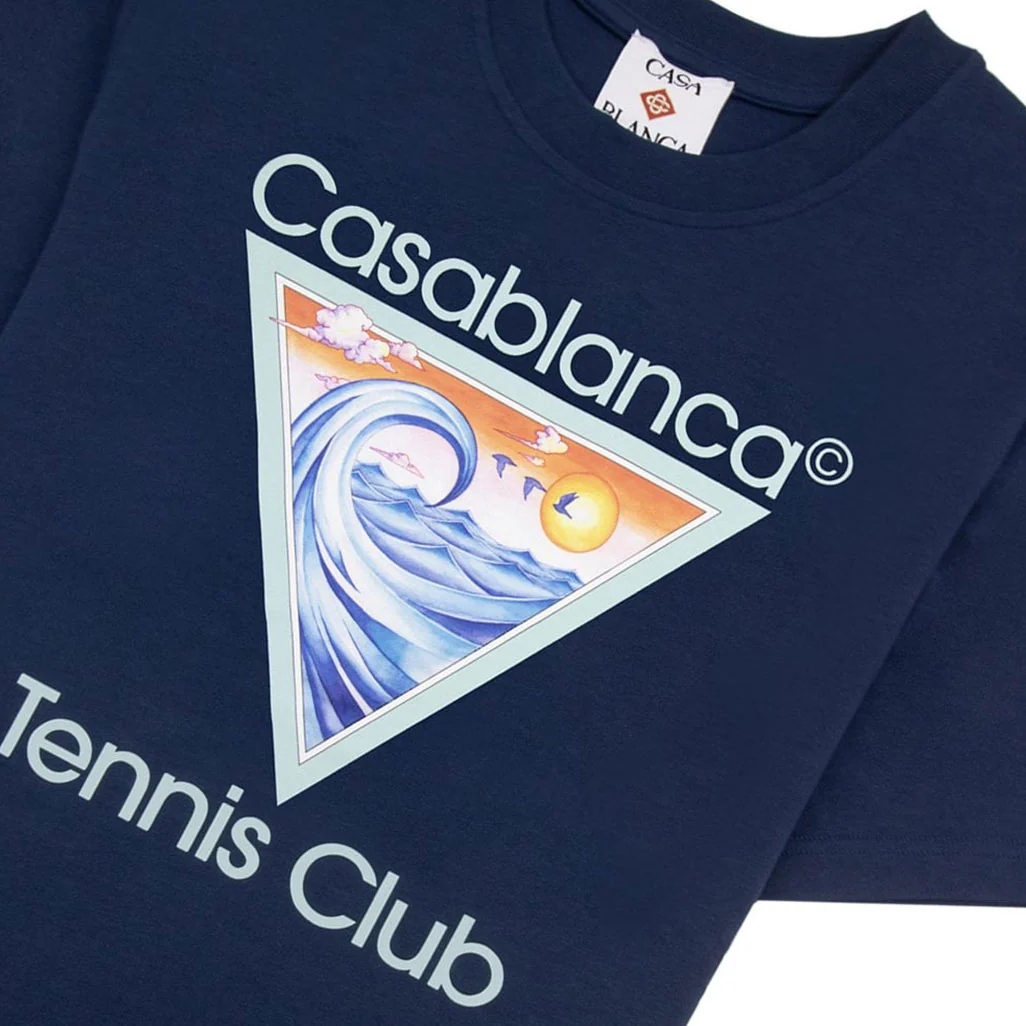 Casablanca Tennis Club Icon Printed T-shirt Navy - Image 2