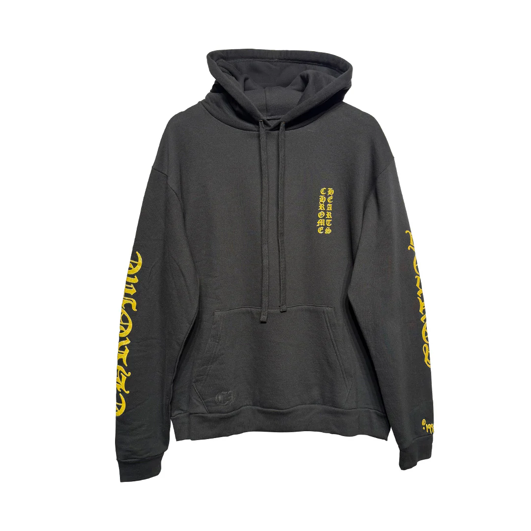 Chrome Hearts "1988" Script Logo Pullover Hoodie Black & Gold