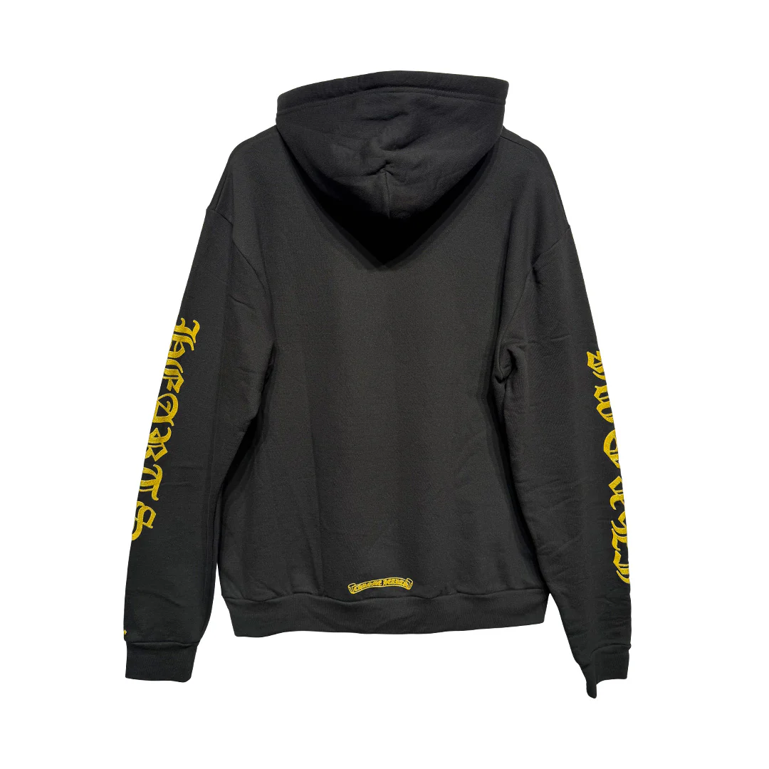 Chrome Hearts "1988" Script Logo Pullover Hoodie Black & Gold - Image 3