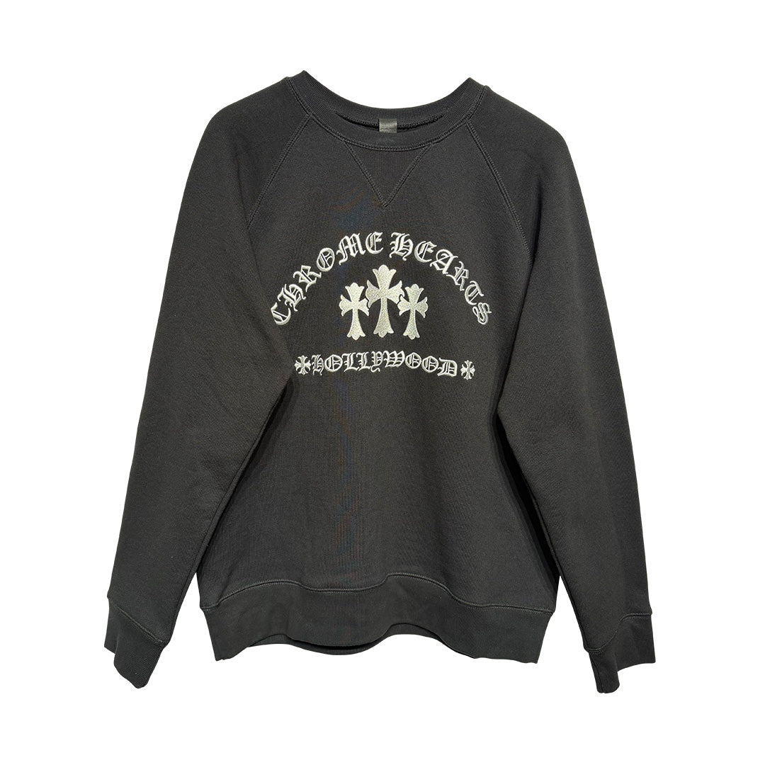 Chrome Hearts "Hollywood" Cemetery Cross Crewneck Sweatshirt
