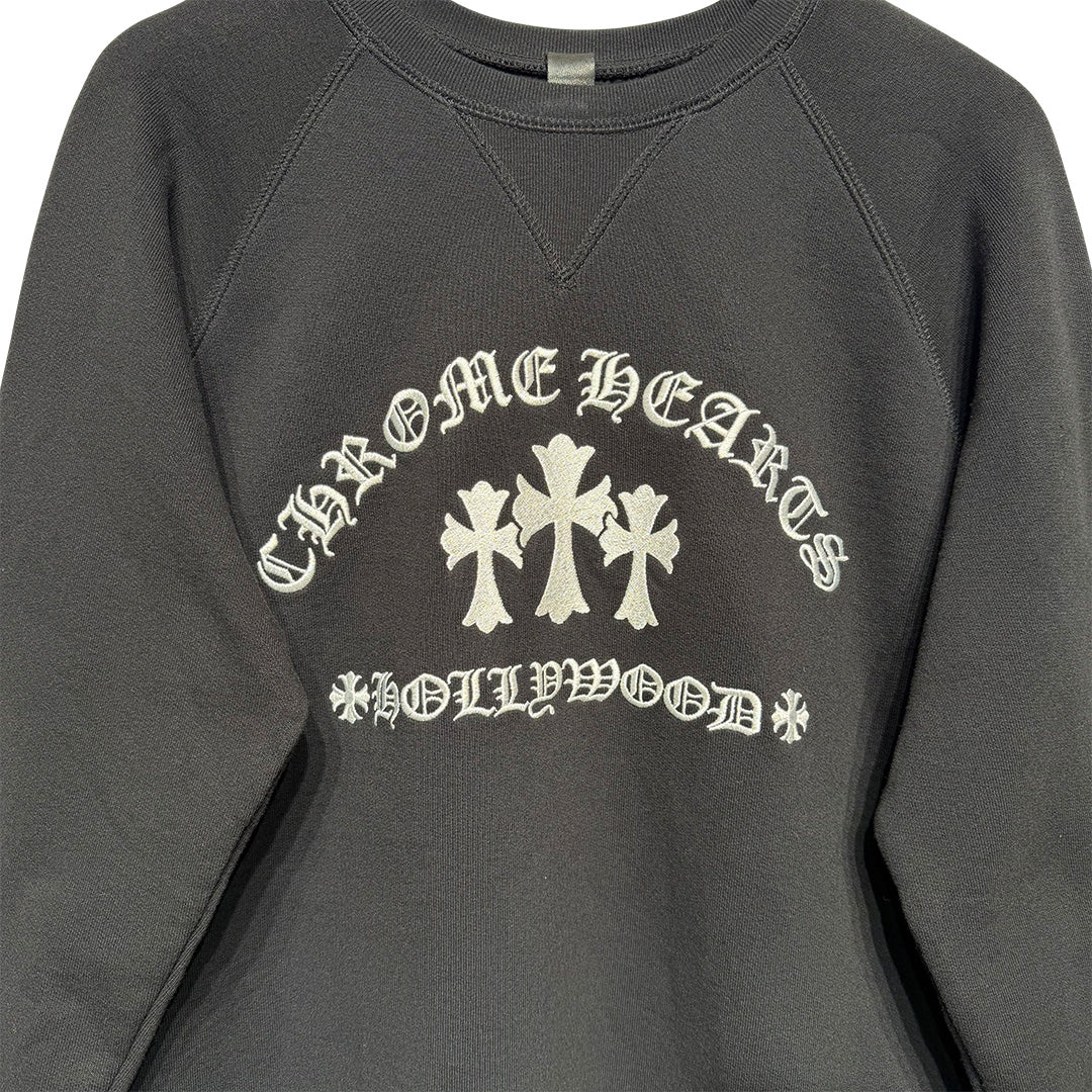 Chrome Hearts "Hollywood" Cemetery Cross Crewneck Sweatshirt - Image 2