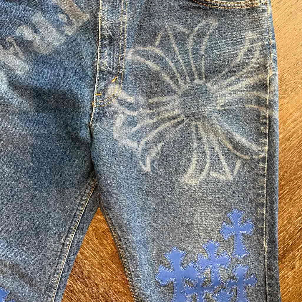 Chrome Hearts Stencil Blue Jeans - Image 2