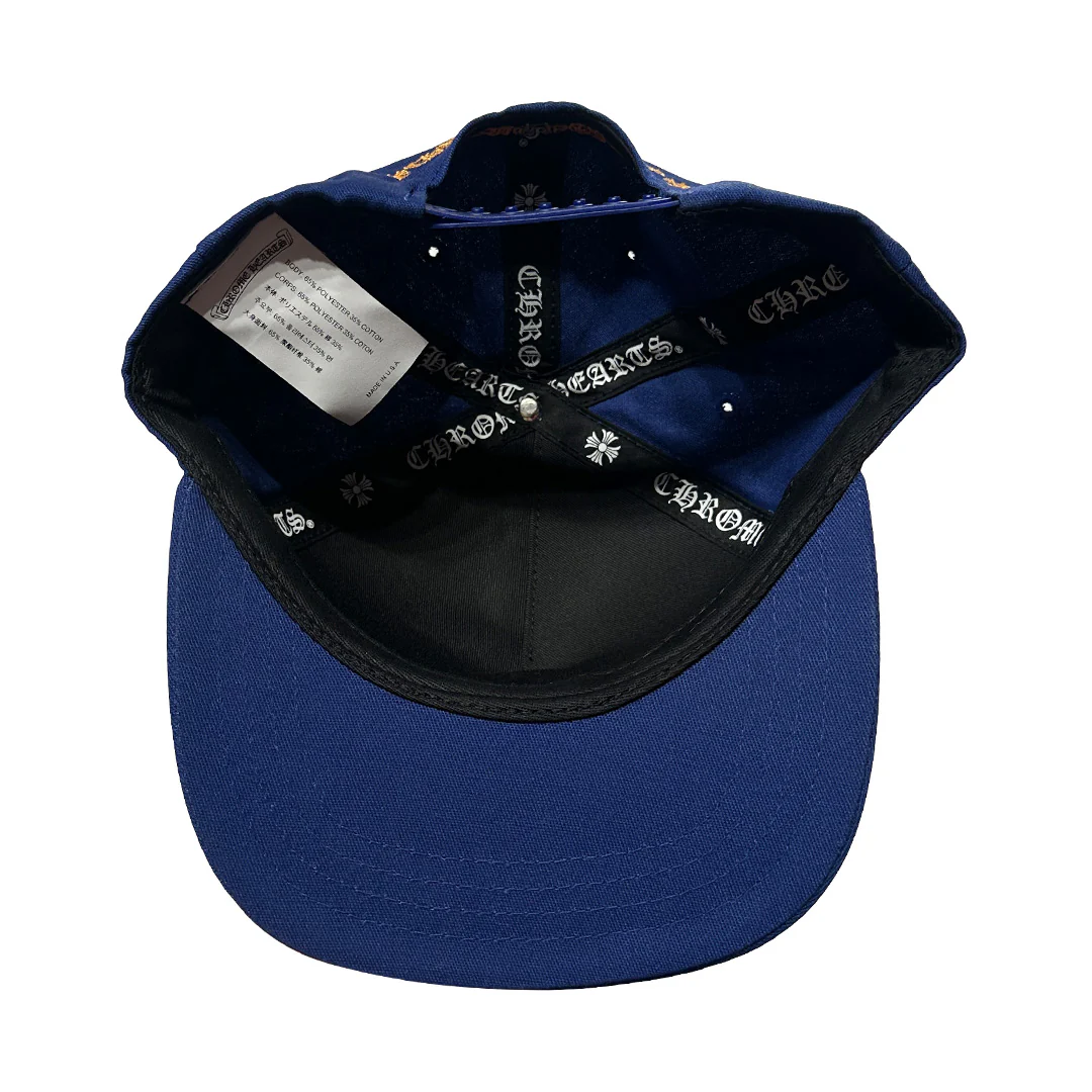 Chrome Hearts Baseball Trucker Hat Blue Gold - Image 4
