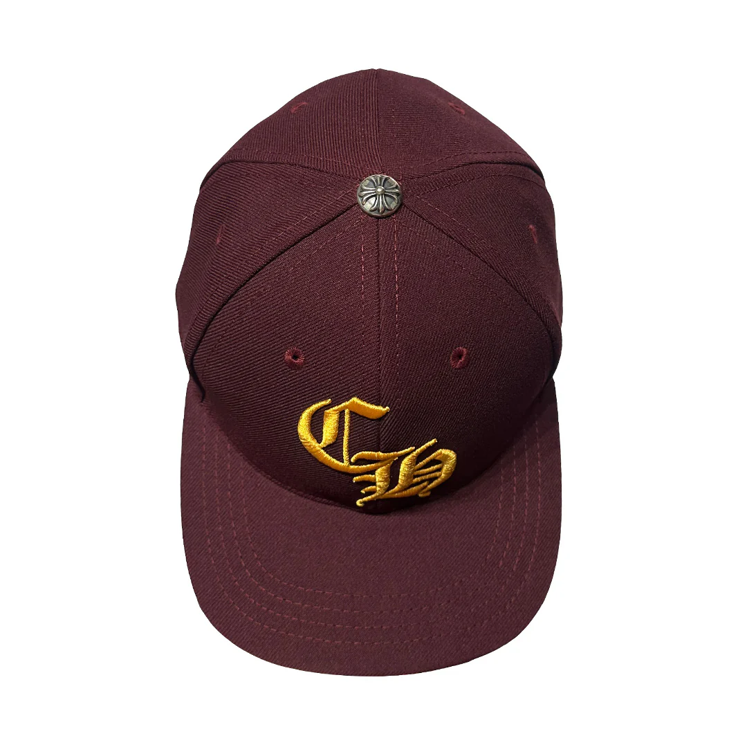 Chrome Hearts Baseball Trucker Hat Burgundy Gold - Image 3