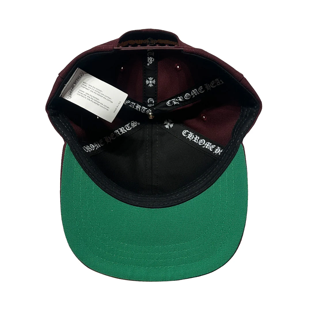 Chrome Hearts Baseball Trucker Hat Burgundy Gold - Image 4