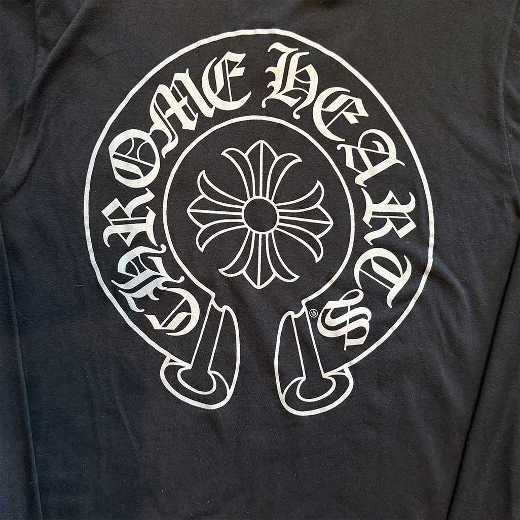 Chrome Hearts Black & Grey Staff Horseshoe Logo Longsleeve T-Shirt - Image 3