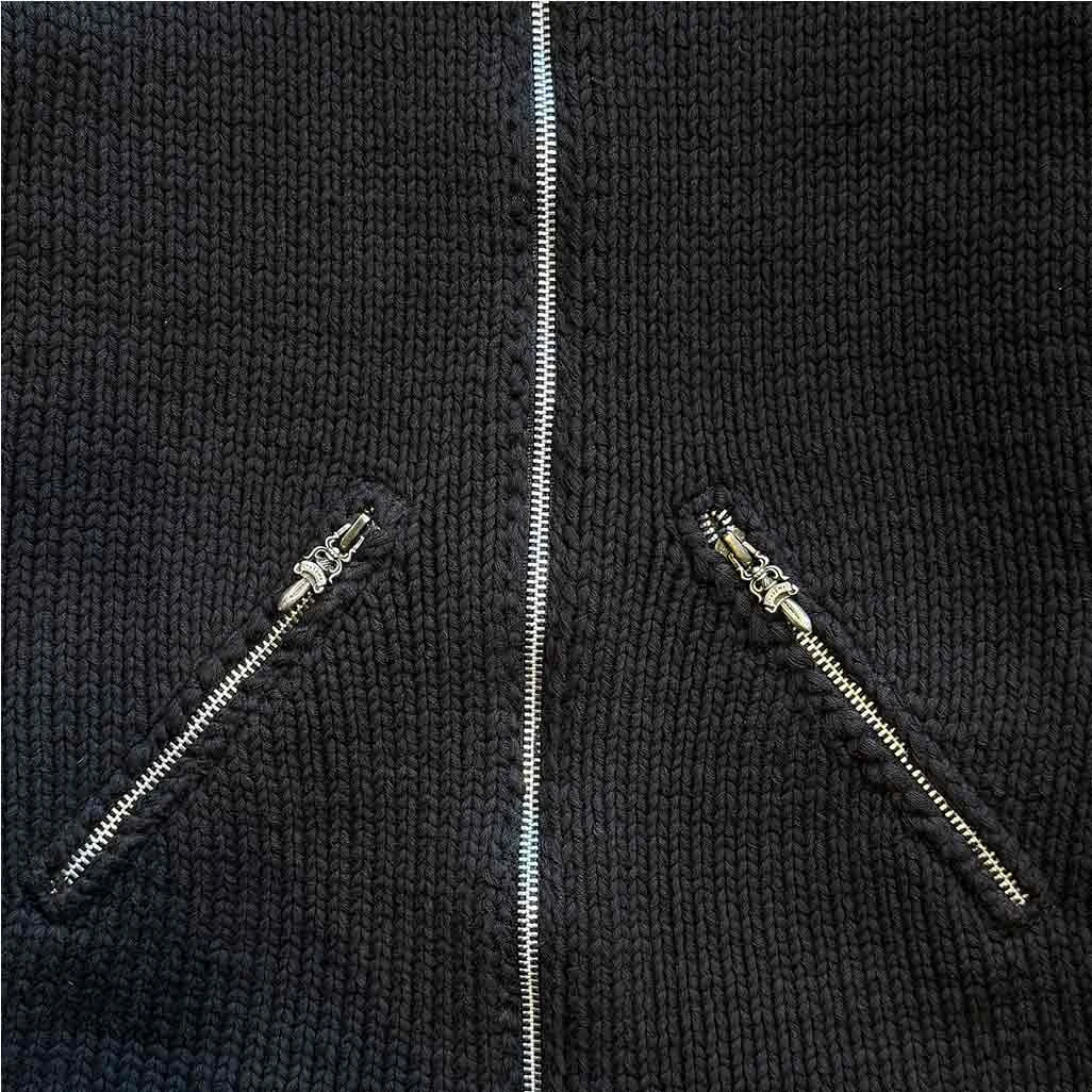 Chrome Hearts Black Knit Full-Zip Jumper - Image 2