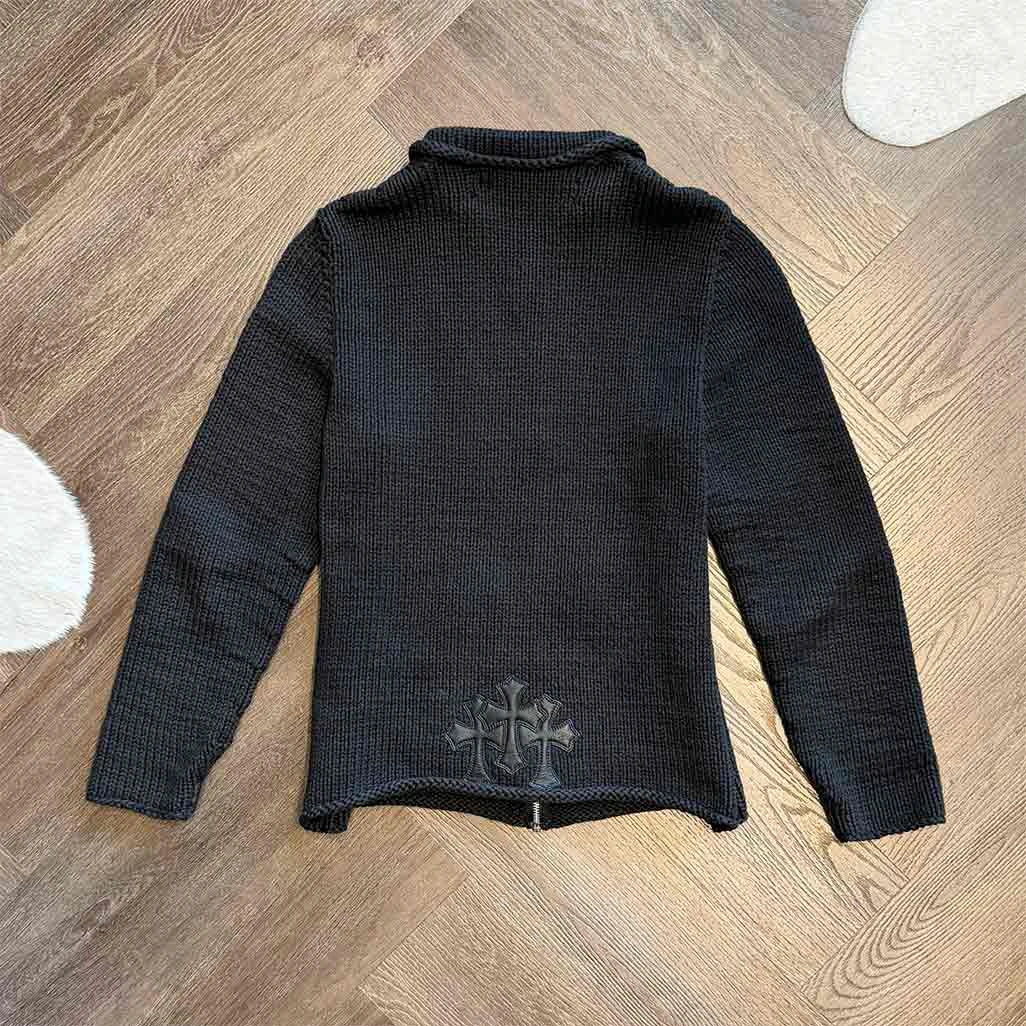 Chrome Hearts Black Knit Full-Zip Jumper - Image 5