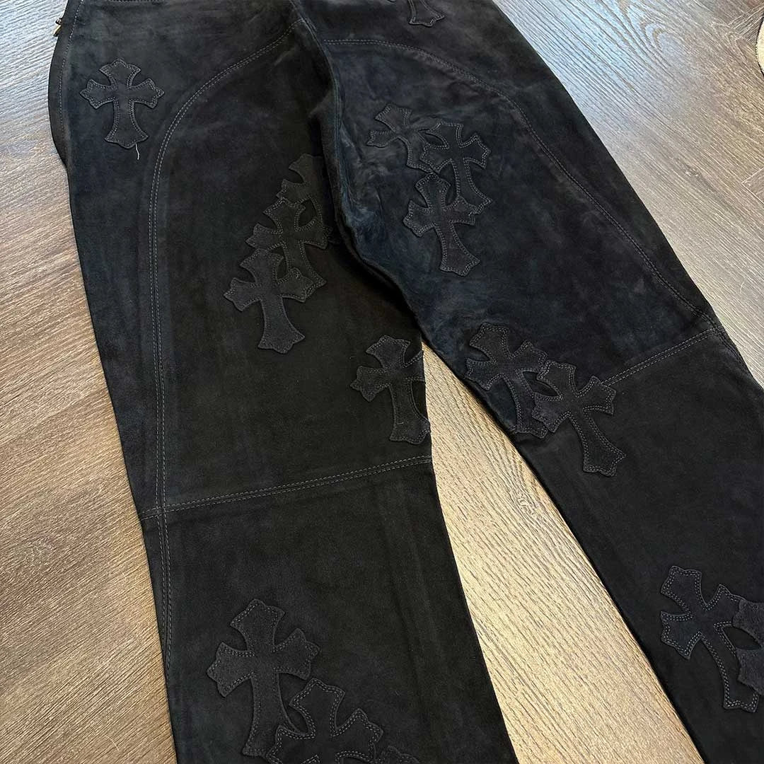 Chrome Hearts Black Velour Trousers - Image 3