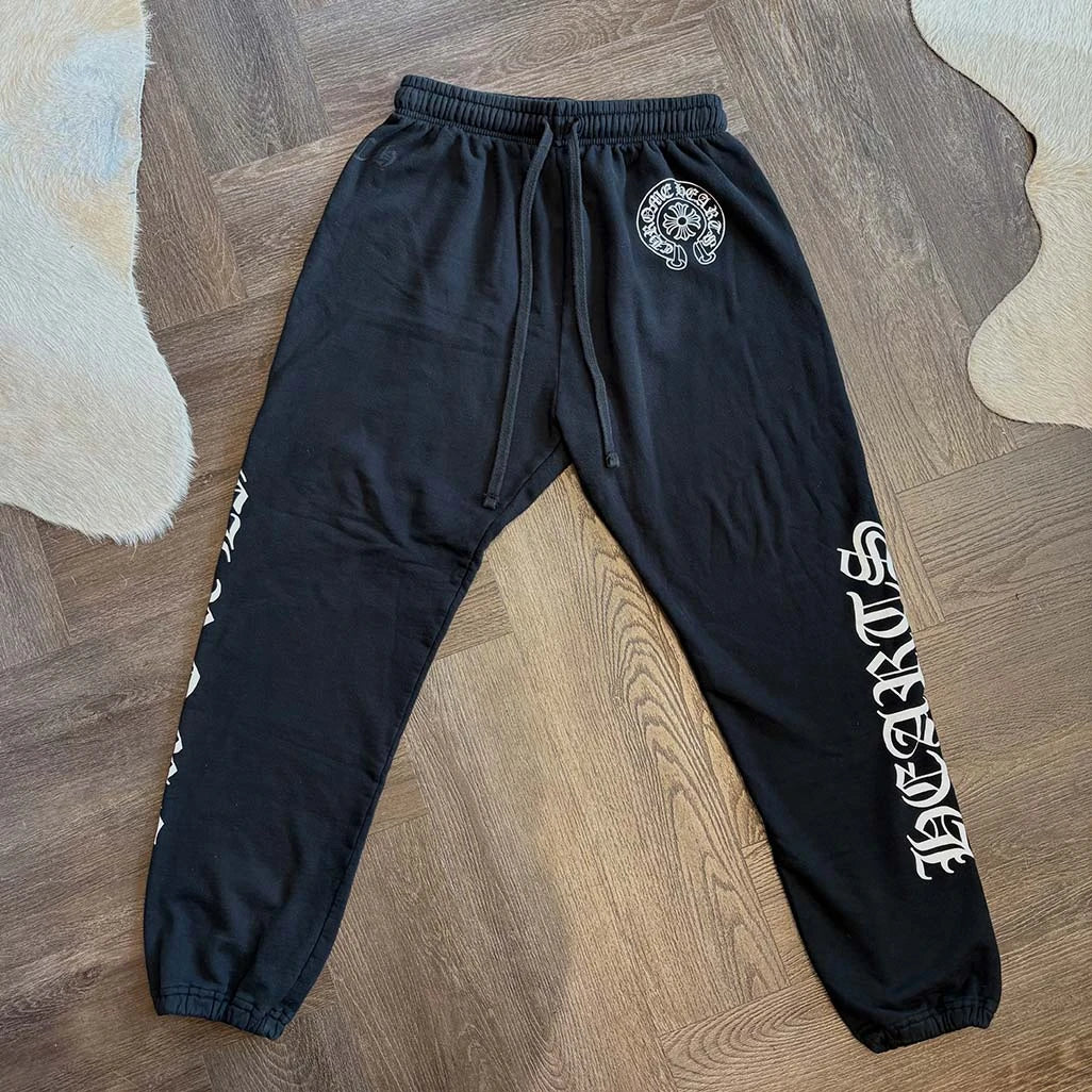 Chrome Hearts Horse Shoe Logo Sweatpants Black - Image 2