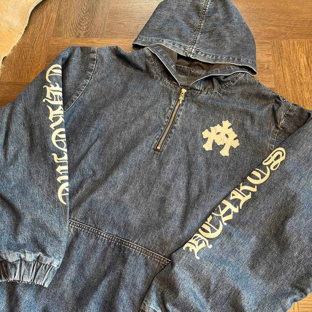 Chrome Hearts Blue Denim Triple Patch Jacket - Image 3