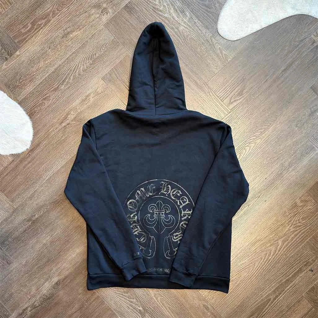 Chrome Hearts Cannes Exclusive Black Fleur Horseshoe Hoodie - Image 6