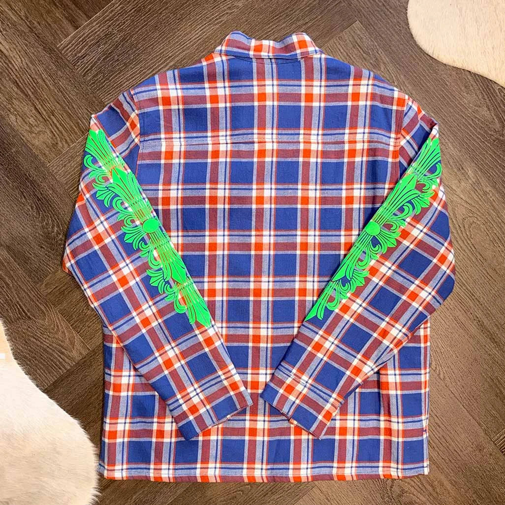 Chrome Hearts Checkered Blue Red Shirt Jacket - Image 2