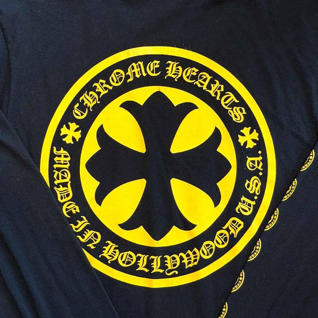 Chrome Hearts Cross Long-Sleeve 'Black/Yellow' - Image 3