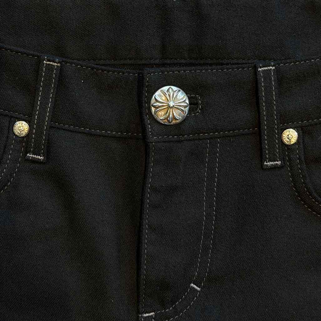 Chrome Hearts Cross Patch Black Denim Mini Skirt - Image 3