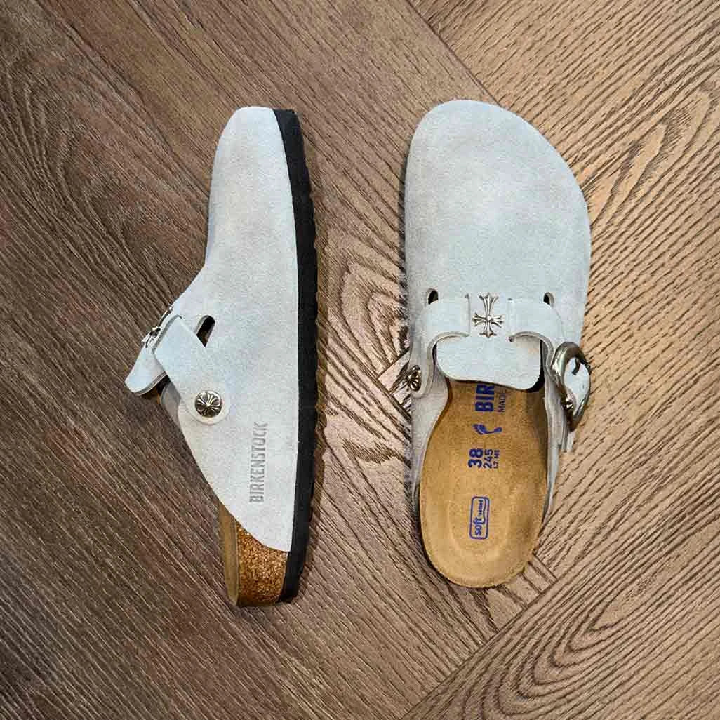 Chrome Hearts Birkenstocks Blue with Dagger - Image 3