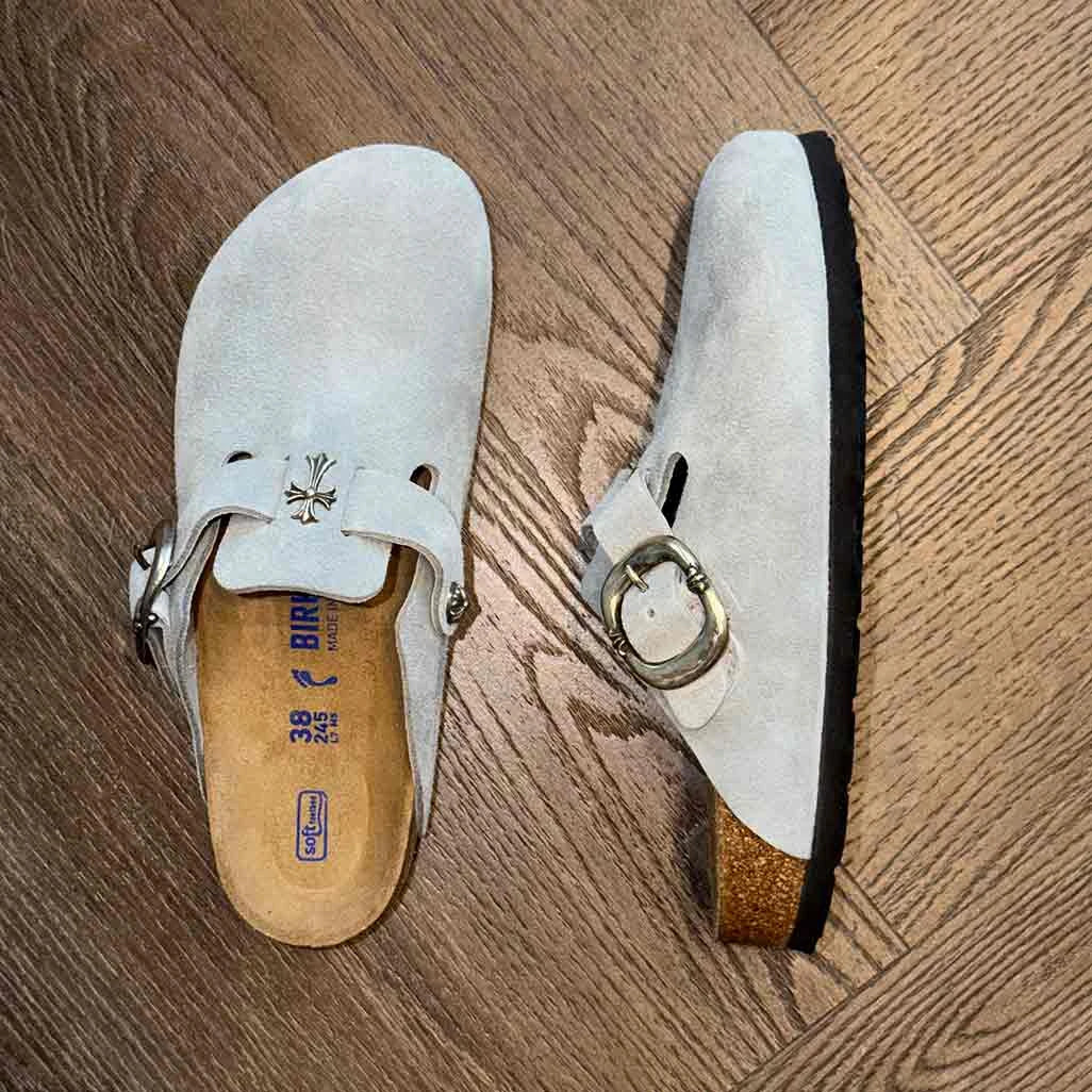 Chrome Hearts Birkenstocks Blue with Dagger - Image 4