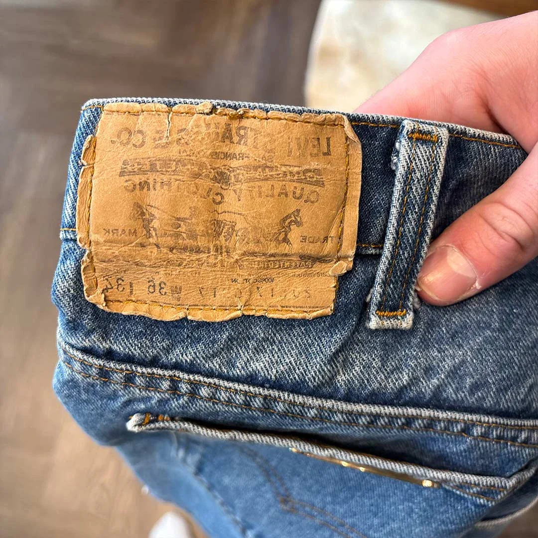Chrome Hearts Blue Denim Skirt Black Patches - Image 6