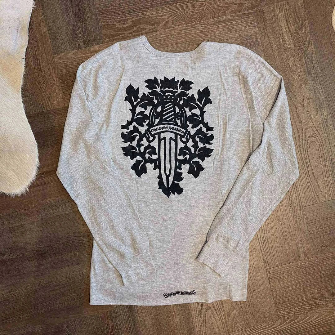 Chrome Hearts Thermal Grey Long Sleeve T-Shirt - Image 2