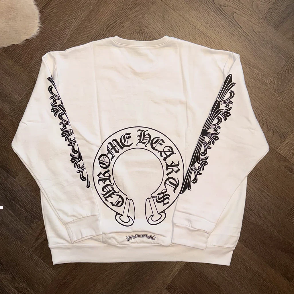 Chrome Hearts Floral Horseshoe White Sweatshirt - Image 2