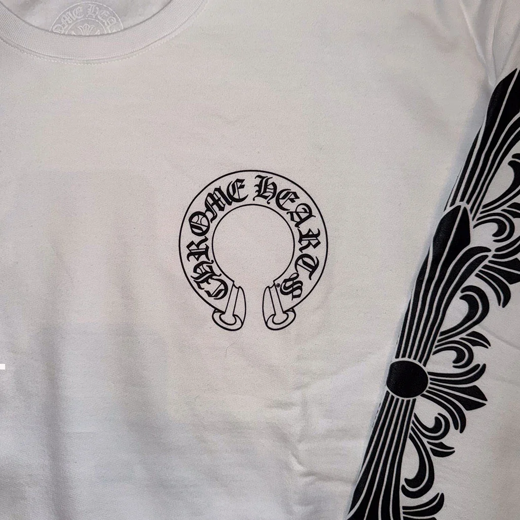 Chrome Hearts Floral Horseshoe White Sweatshirt - Image 3