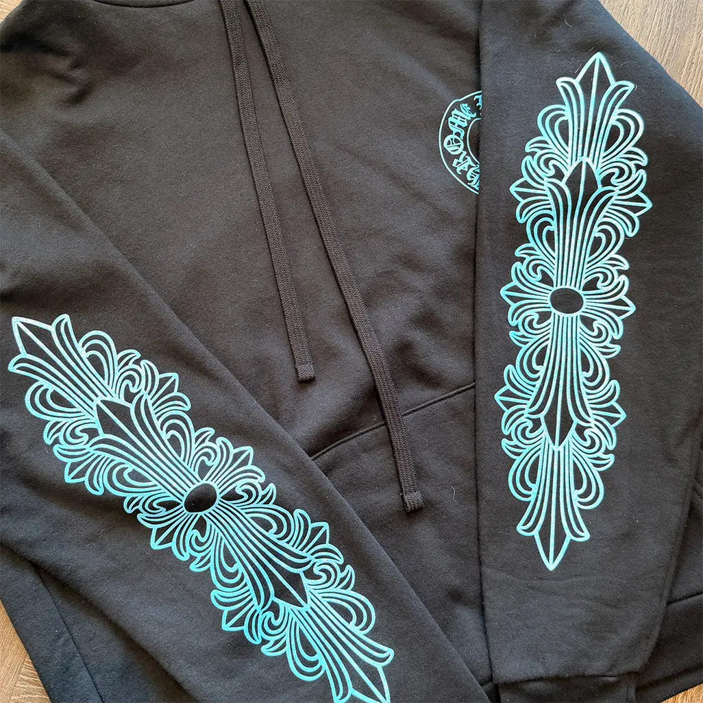 Chrome Hearts Glitter Print Friends and Family Hoodie - Image 2