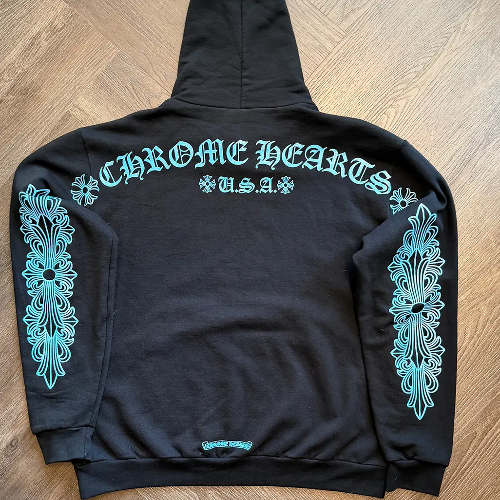 Chrome Hearts Glitter Print Friends and Family Hoodie - Image 4