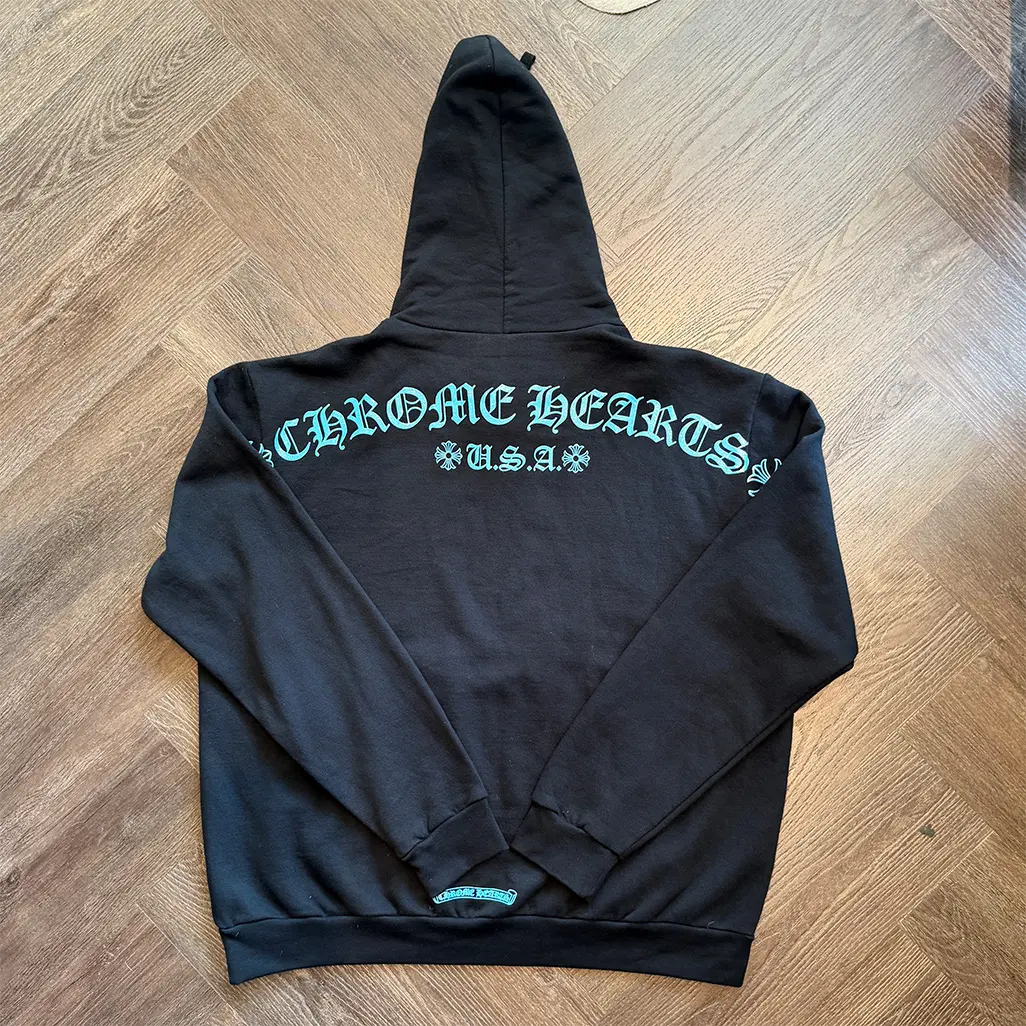 Chrome Hearts Glitter Print Friends and Family Hoodie - Image 6