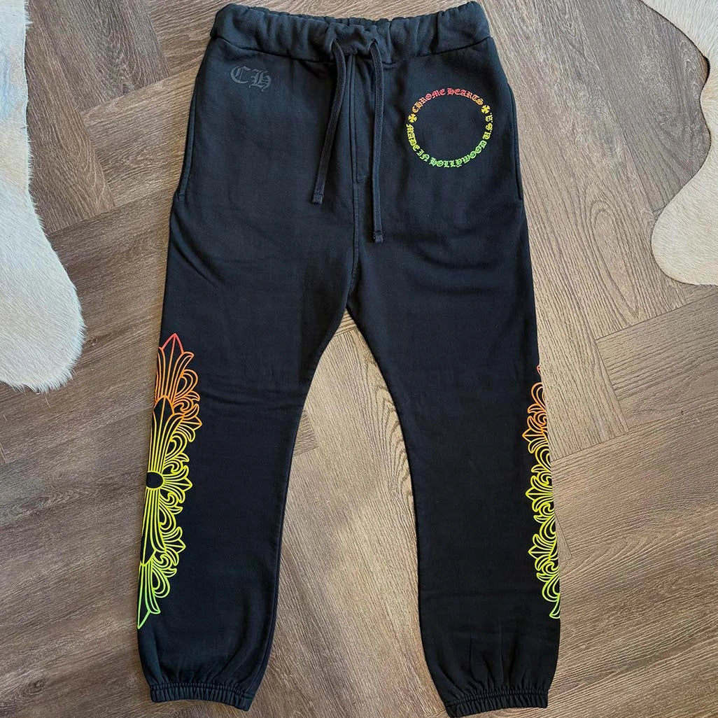 Chrome Hearts Floral Sunset Black Sweatpants - Image 2