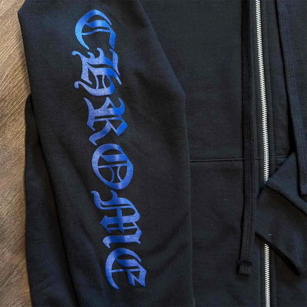 Chrome Hearts Full-Zip Thermal Hoodie Black Blue - Image 3